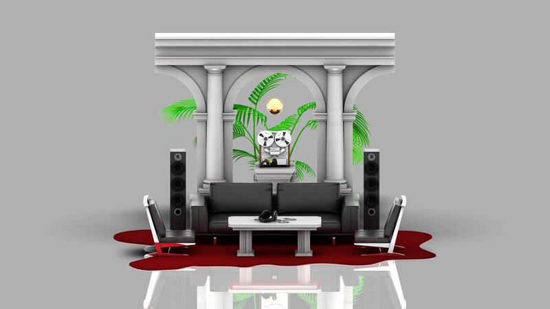 Living Room with Blood