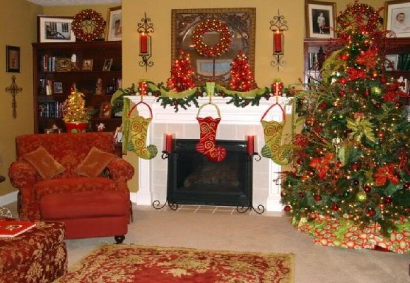 Living Room with Christmas Decor