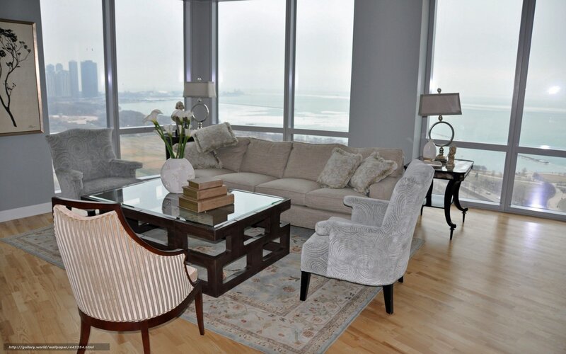 Living Room with City View — Beige, Calm, Afternoon