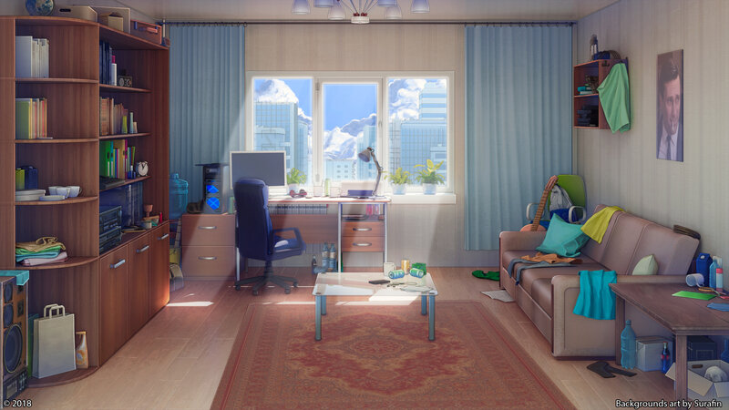 Living Room with Desk