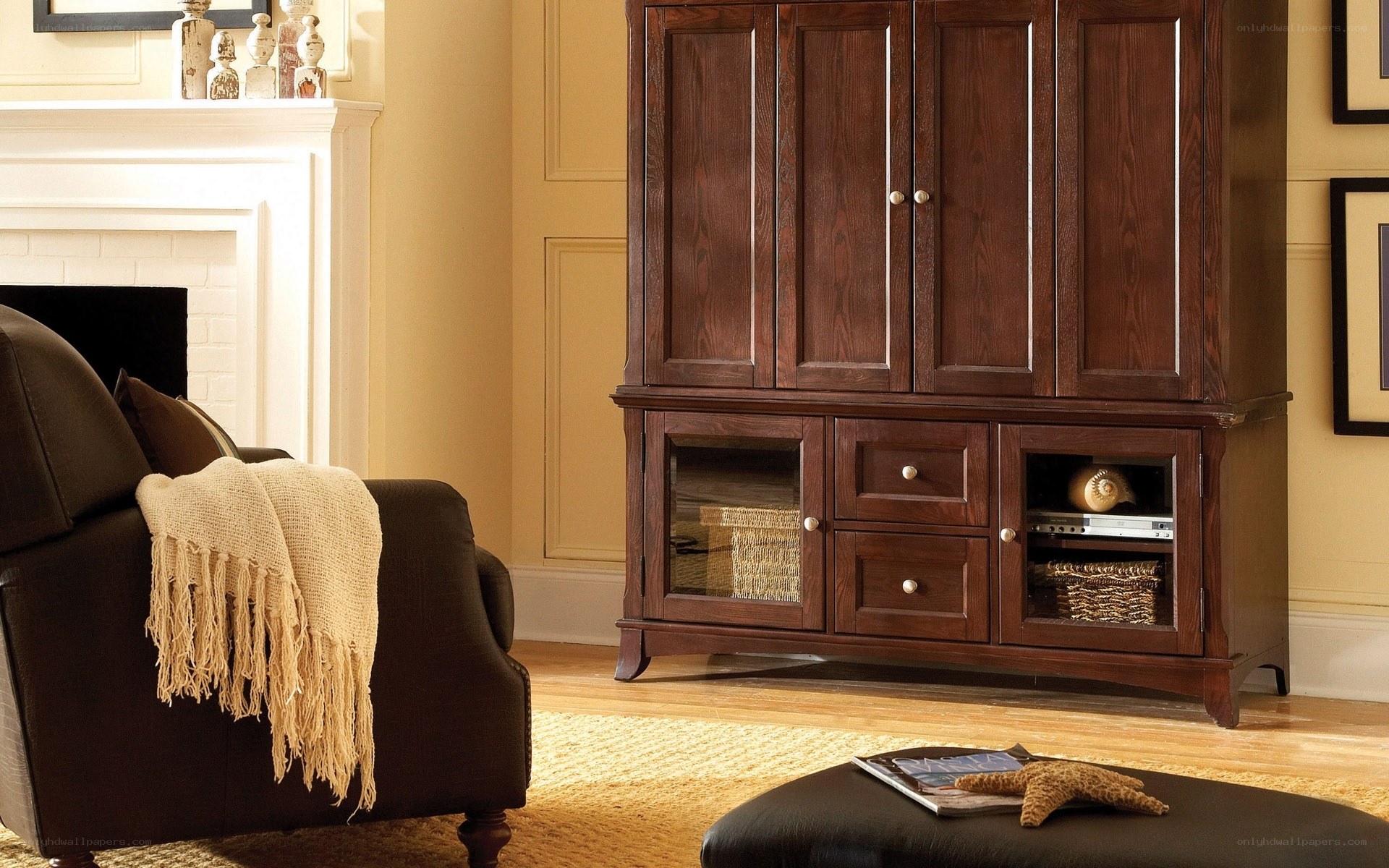 Living room with entertainment center