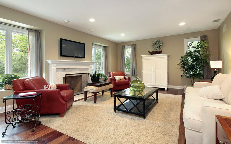 Living room with fireplace and furniture