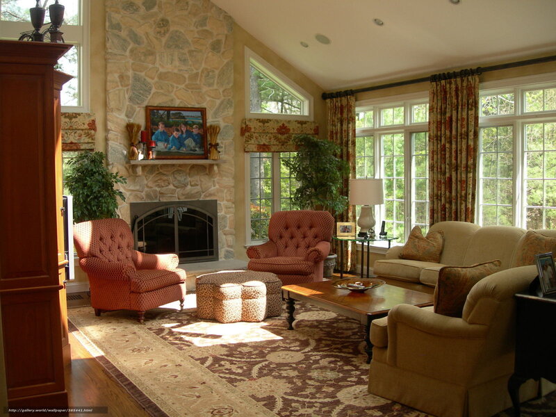 Living Room with Fireplace — Beige, Calm, Afternoon