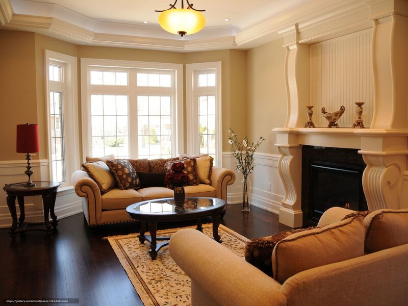 Living Room with Fireplace — Beige, Cozy, Afternoon, Photograph, Sofa, Coffee Table
