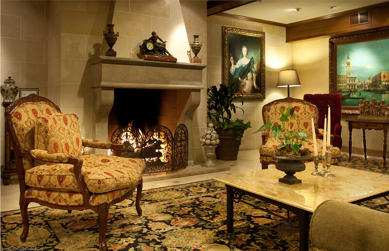 Living Room with Fireplace — Beige, Cozy