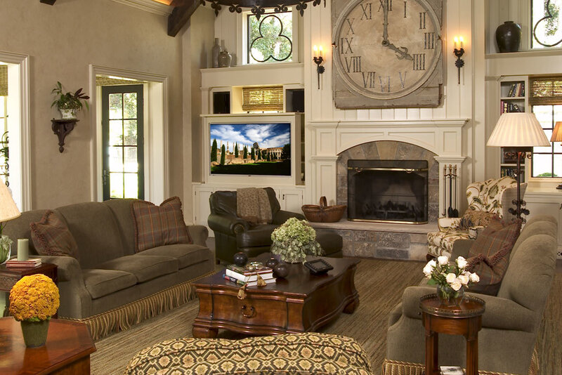 Living Room with Fireplace — Brown, Cozy, Afternoon, Photograph