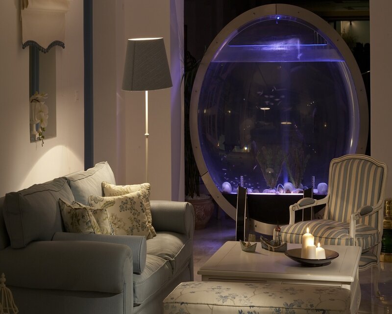 Living room with fish tank
