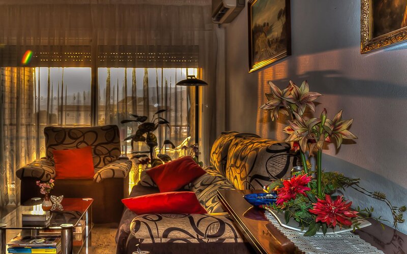 Living Room with Flowers