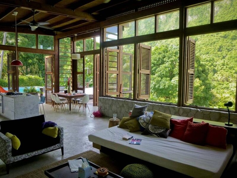 Living Room with Forest View