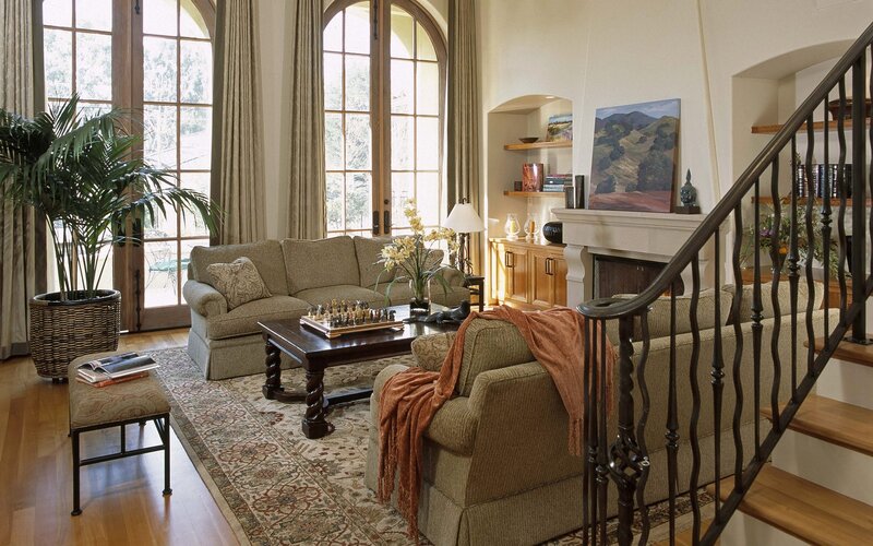 Living Room with Furniture — Beige, Calm, Afternoon