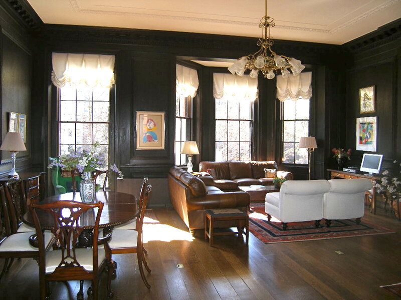 Living Room with Furniture — Brown, Calm