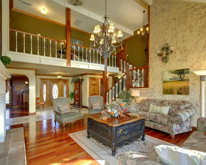 Living Room with Furniture — Brown, Cozy