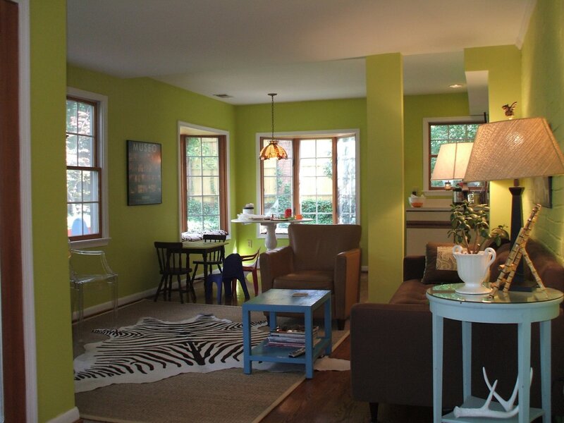 Living Room with Furniture — Green