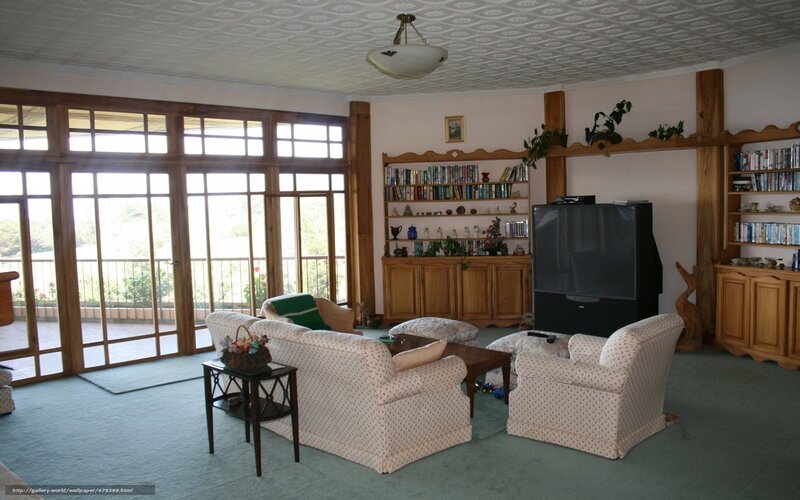 Living room with large windows