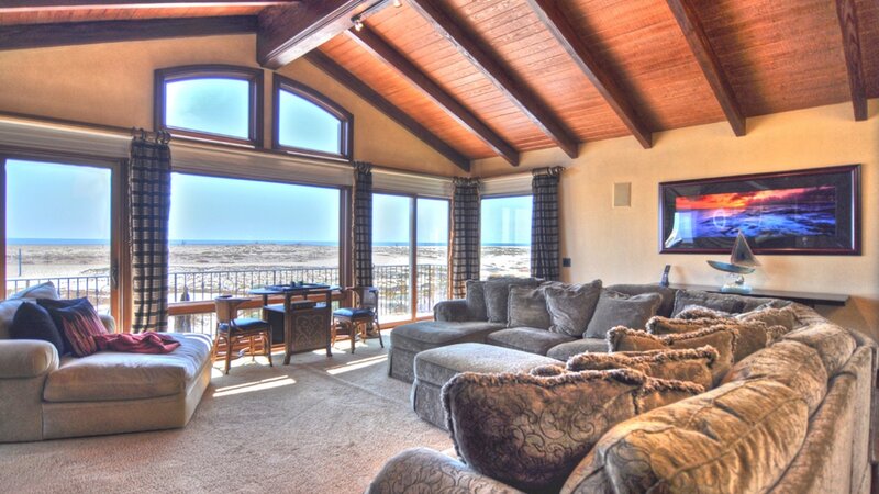 Living Room with Ocean View — Beige, Serene, Afternoon, Photograph, Sofa, Window