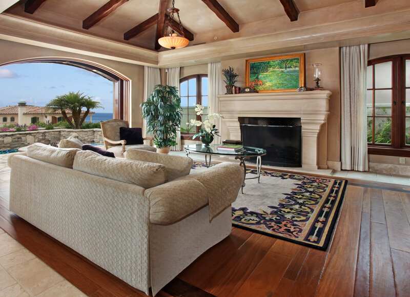 Living Room with Ocean View — Beige, Serene