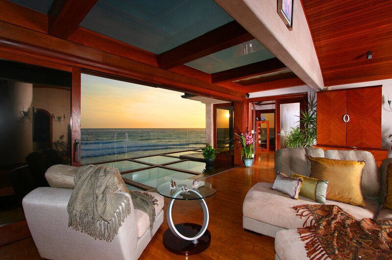 Living Room with Ocean View — Brown, Serene, Sunset