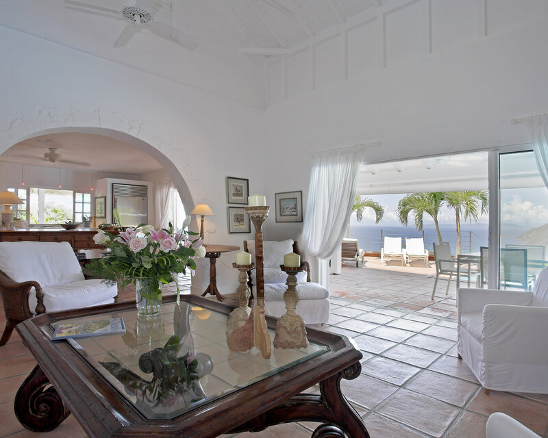 Living Room with Ocean View — White, Serene, Afternoon