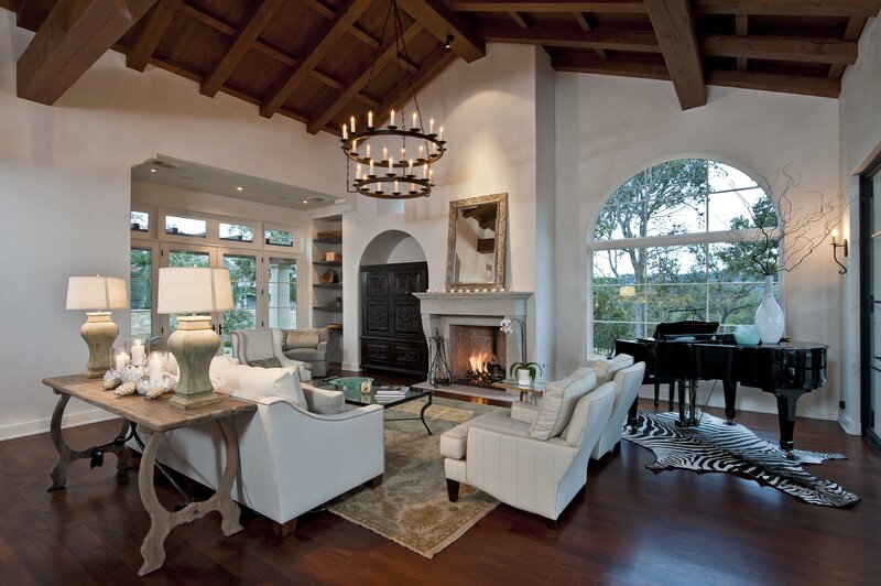 Living Room with Piano — White