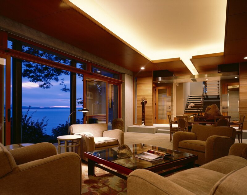 Living Room with Sea View — Brown
