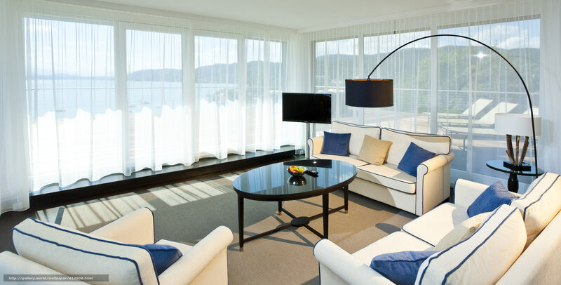 Living Room with Sea View — White
