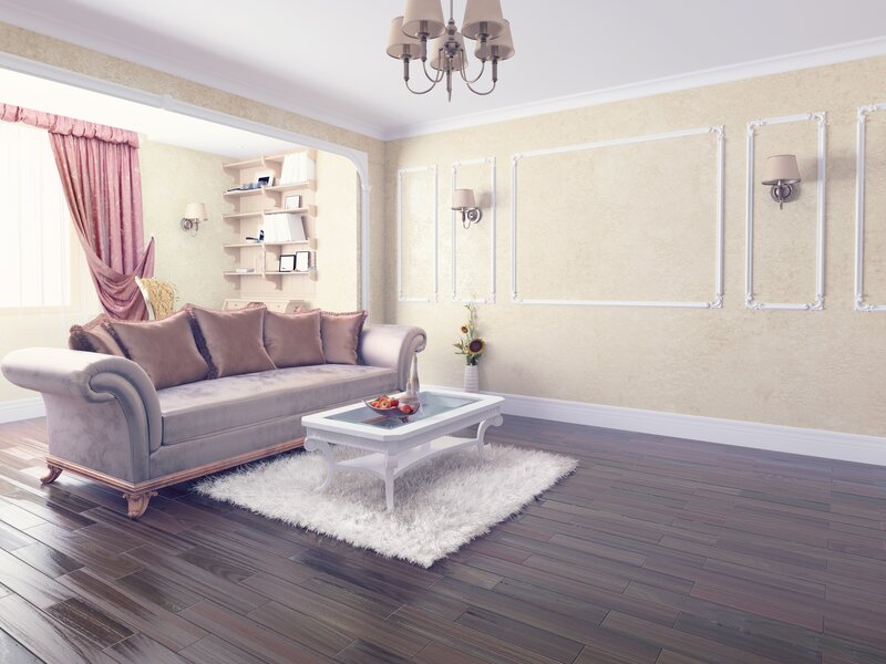 Living Room with Sofa — Beige, Calm