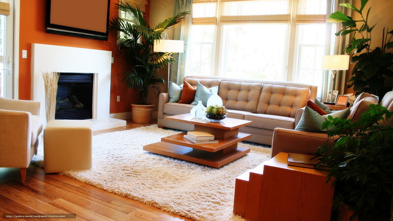 Living Room with Sofa — Orange