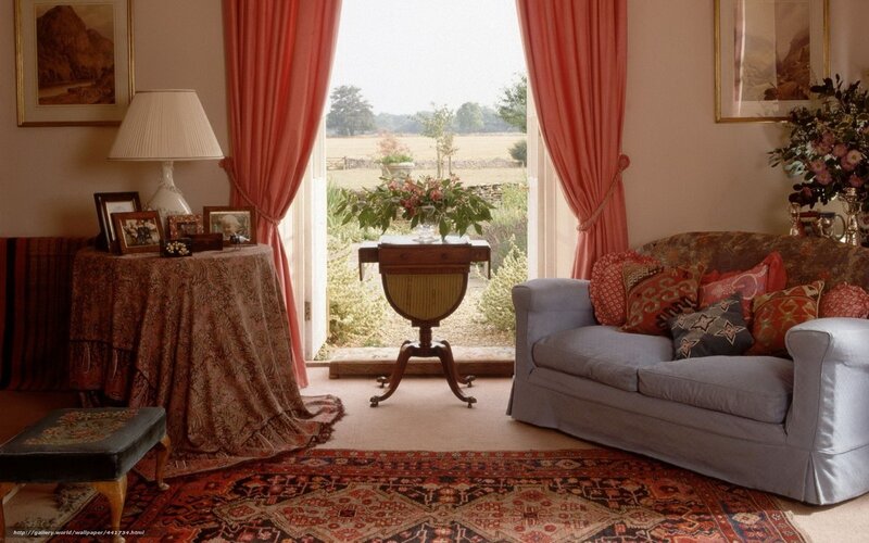 Living Room with Sofa — Red, Serene