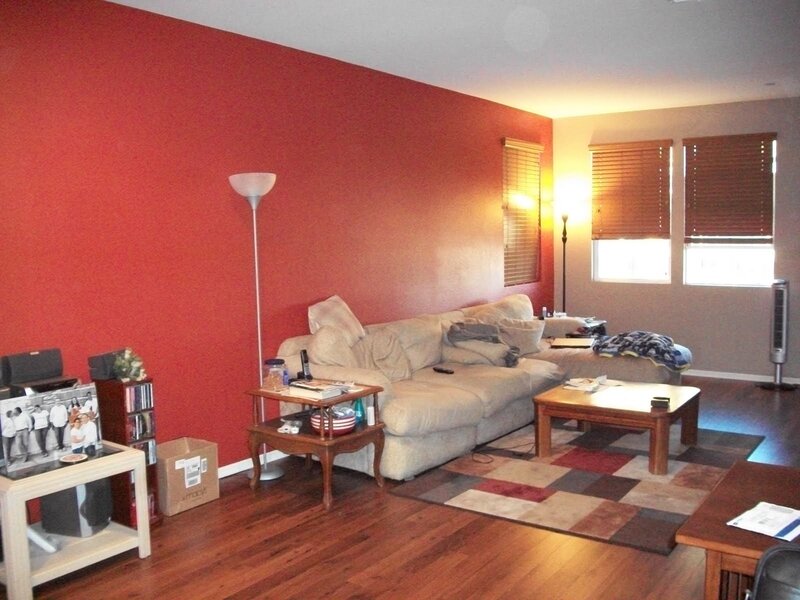 Living Room with Sofa — Red