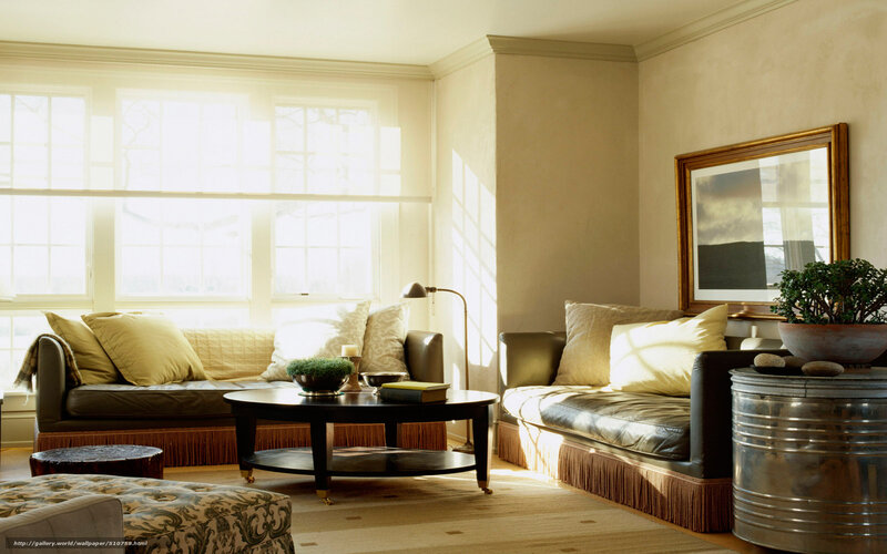 Living Room with Sofas — Beige, Serene, Morning