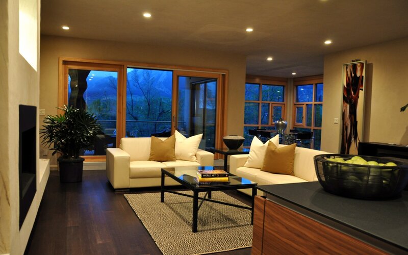 Living Room with Sofas — Beige