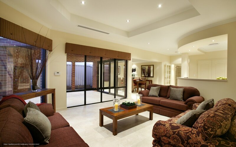 Living Room with Sofas — Brown