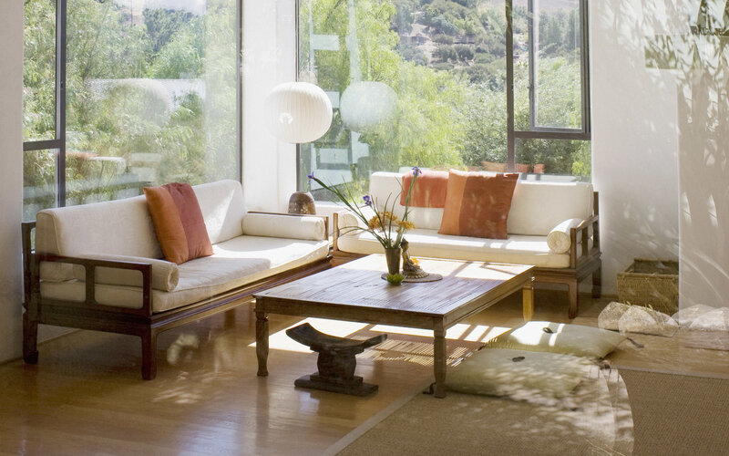 Living Room with Sofas — White