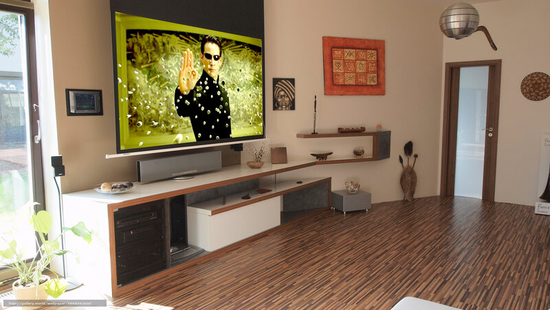 Living room with TV display