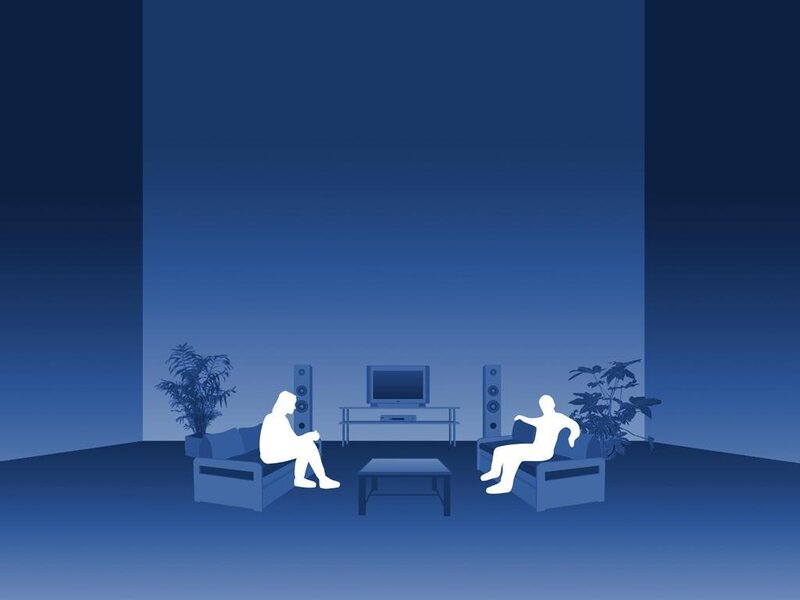 Living room with two people