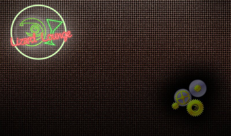 Lizard Lounge logo with gears