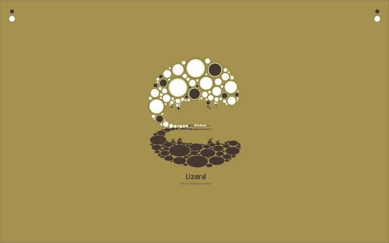 Lizard made of circles