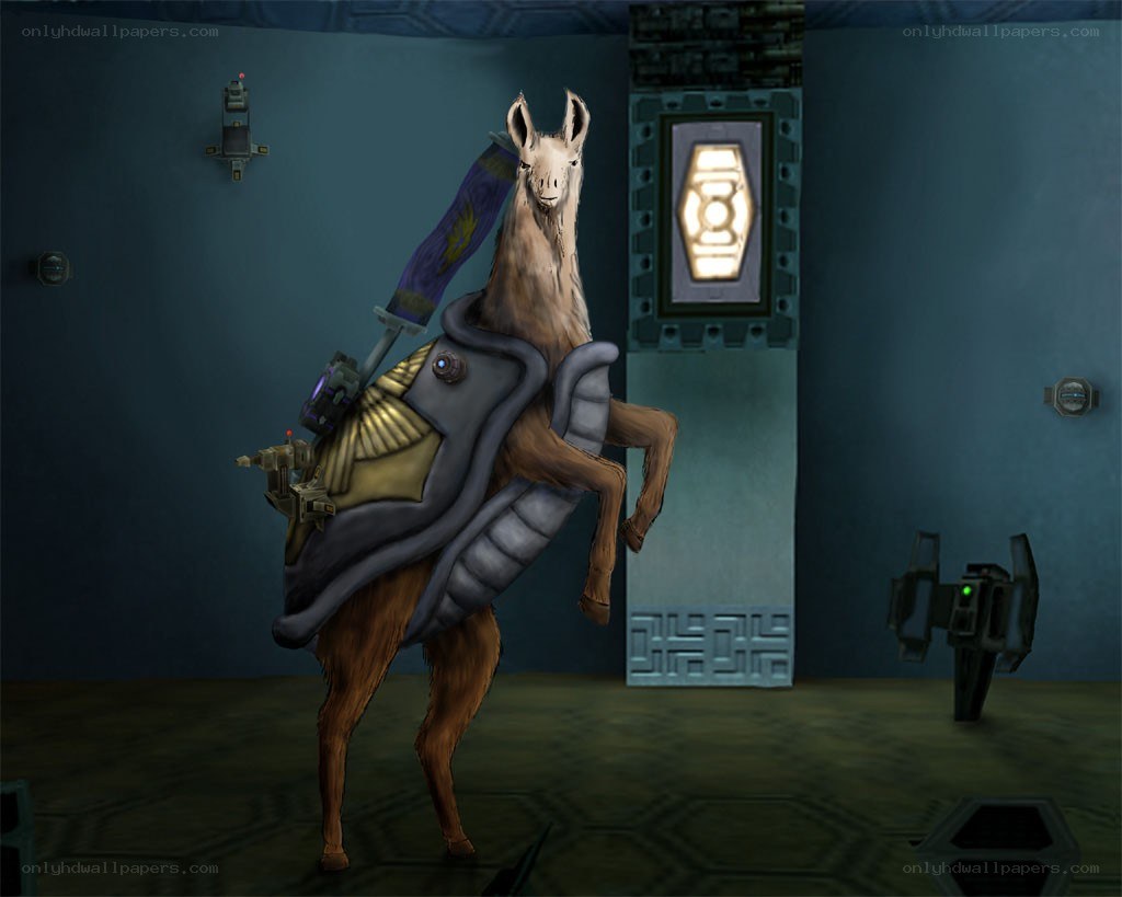 llama in futuristic armor
