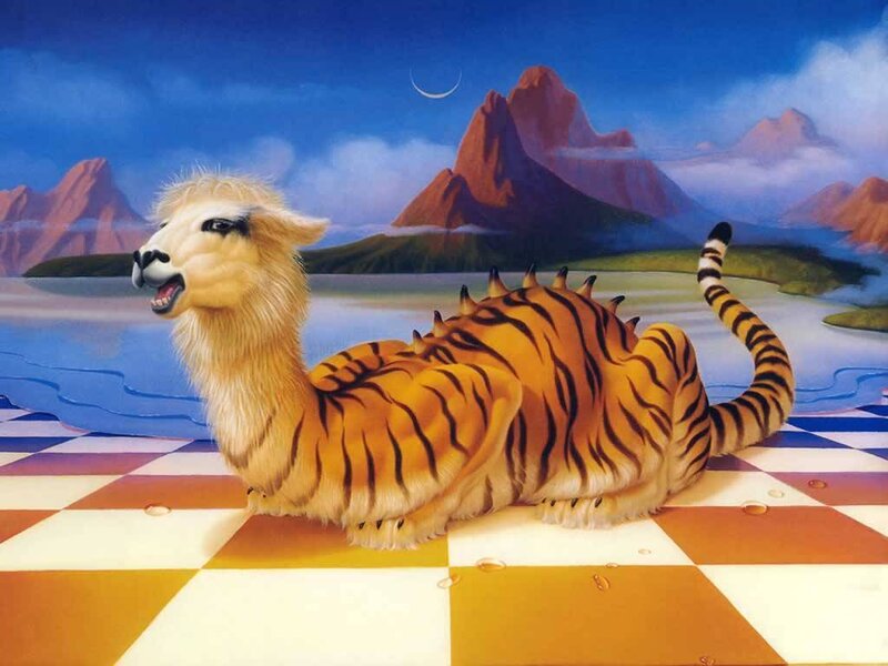 Llama-tiger hybrid creature