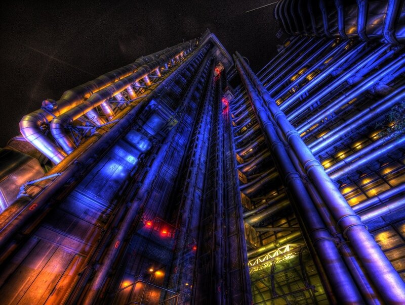 Lloyd's building at night