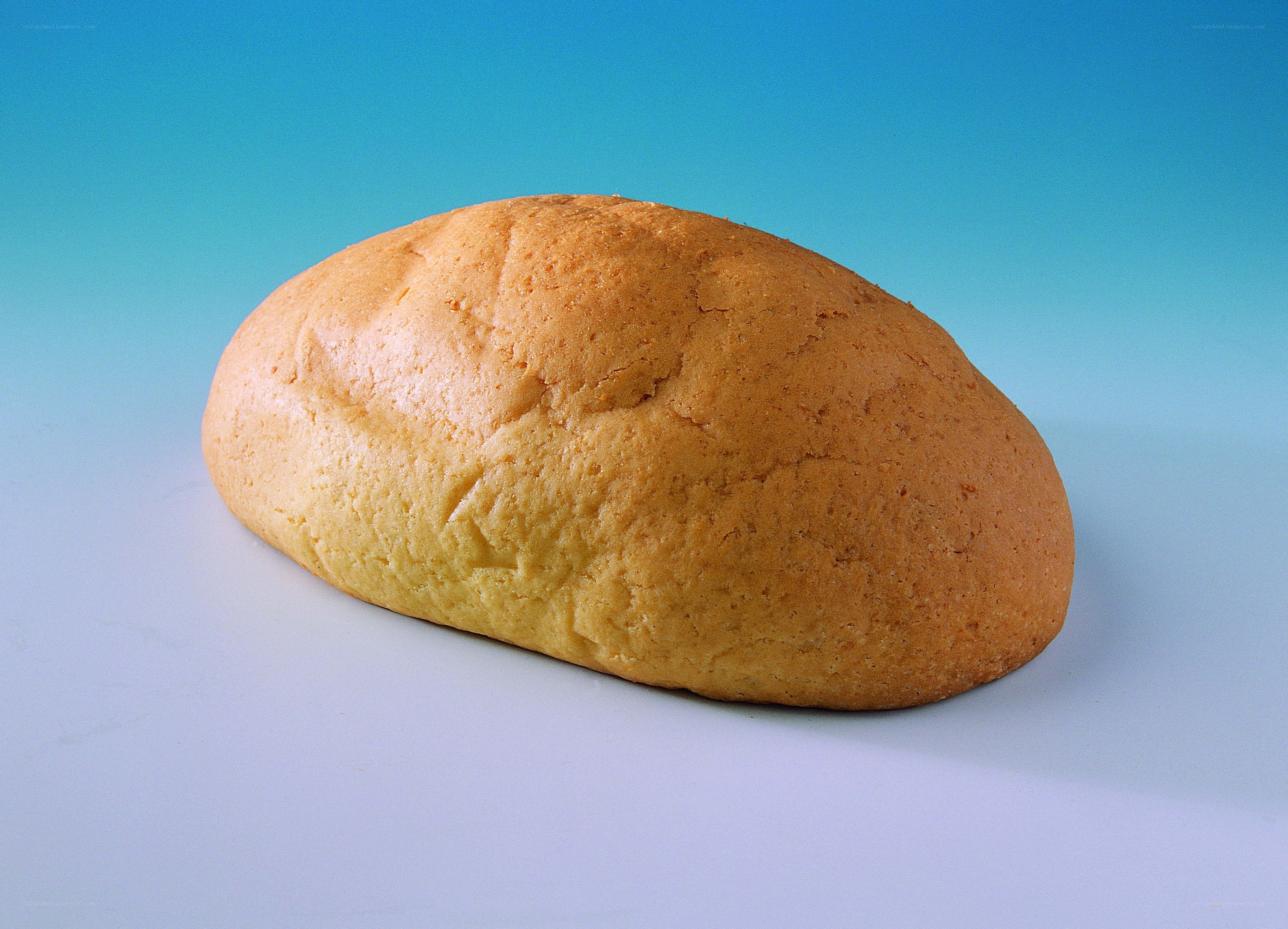 loaf of bread on blue background