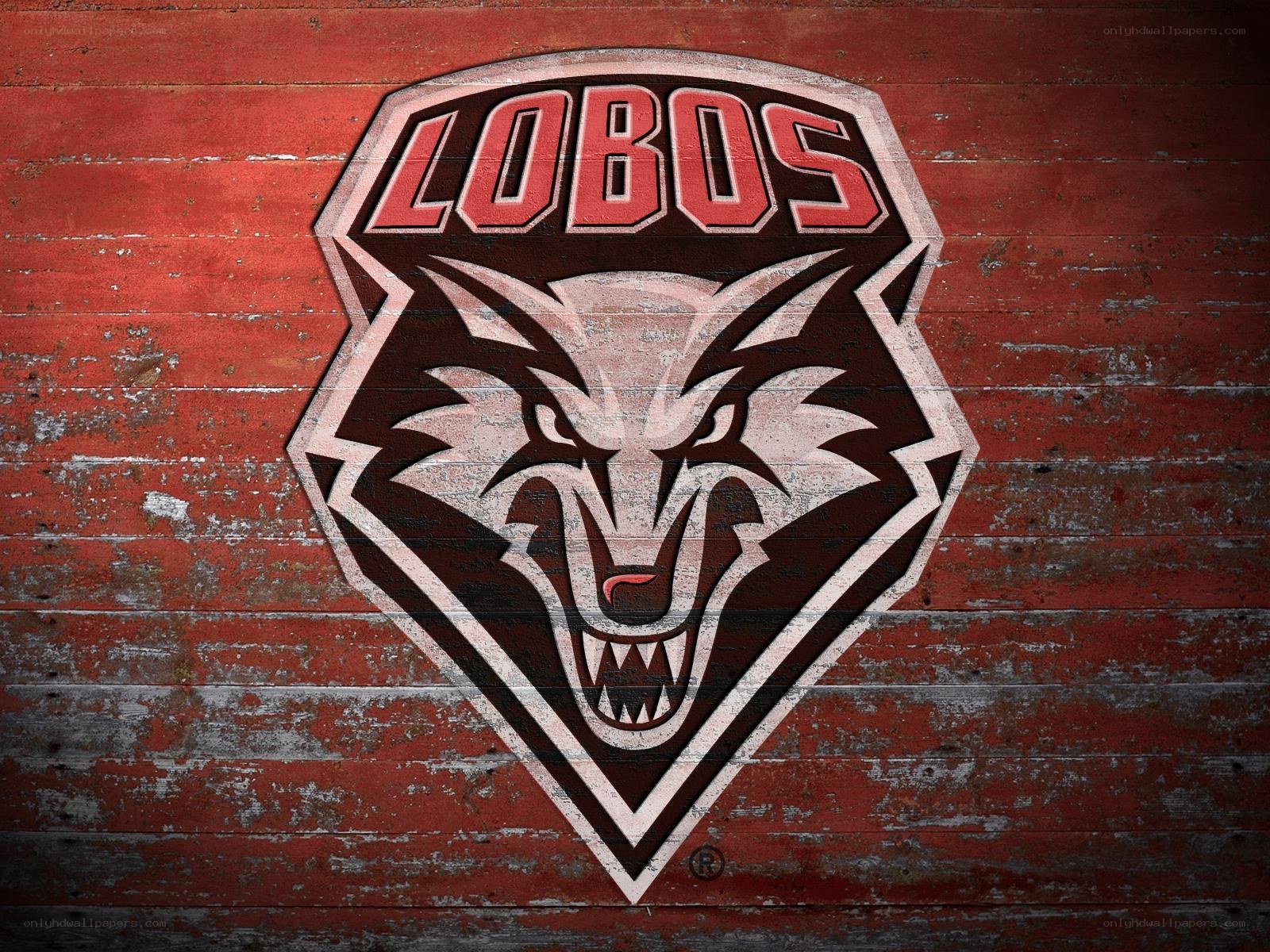 Lobos team logo on wood