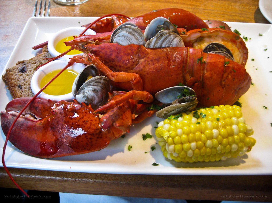 Lobster and corn on the cob