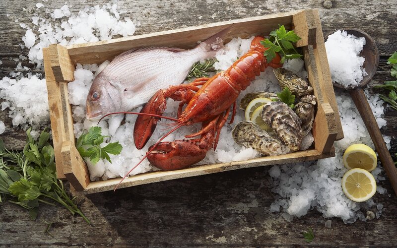 Lobster and Fish on Ice