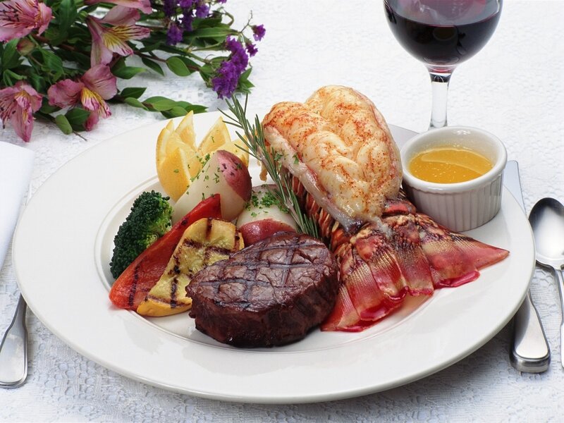 Lobster and steak dinner