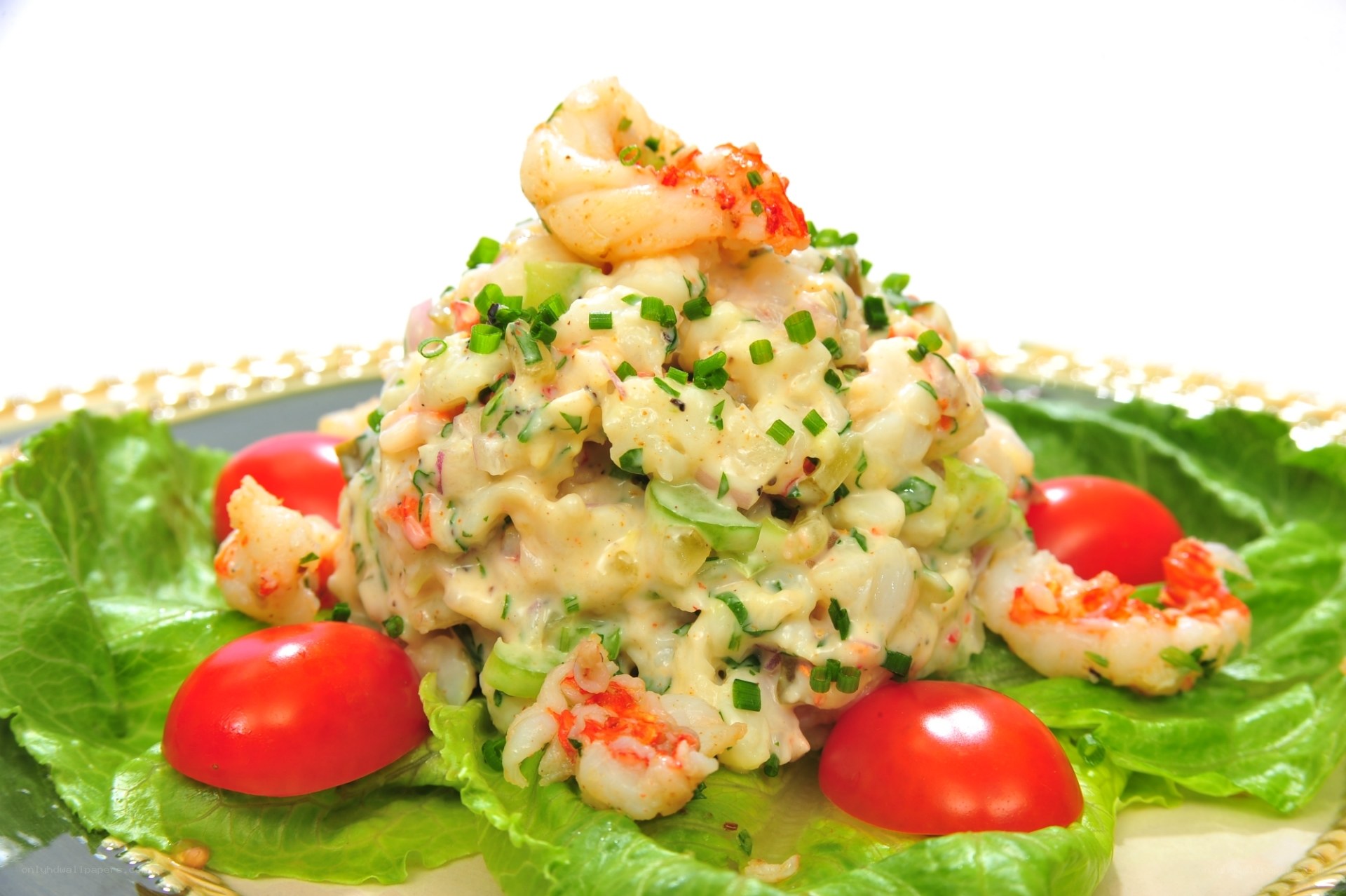 Lobster salad on lettuce