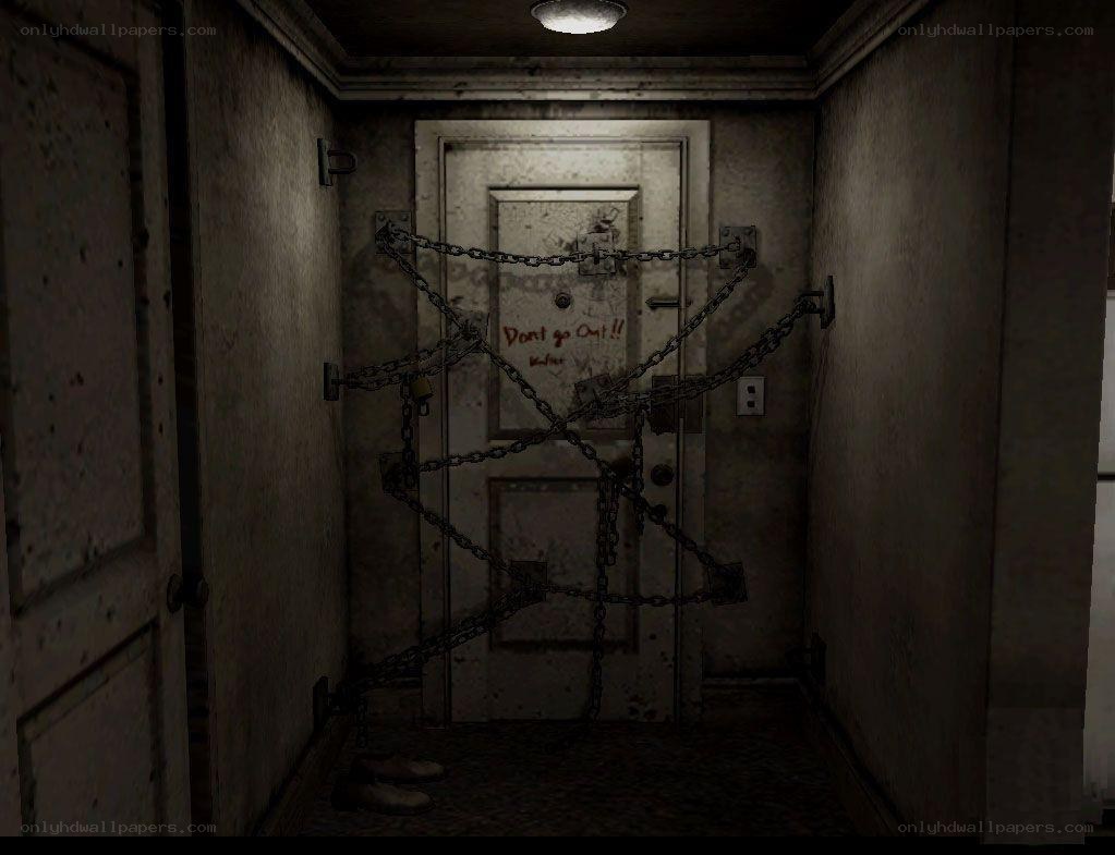 Locked door in a hallway