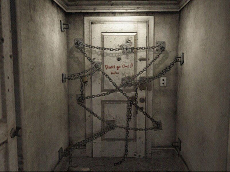 locked door with warning