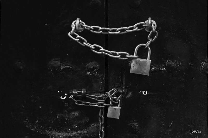 Locked Metal Door — Black