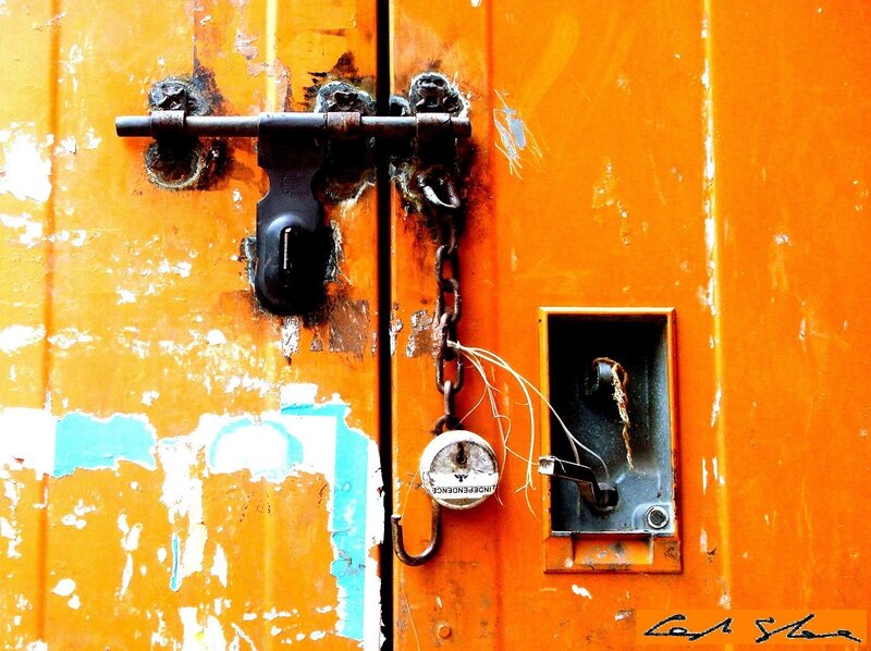 Locked Orange Door